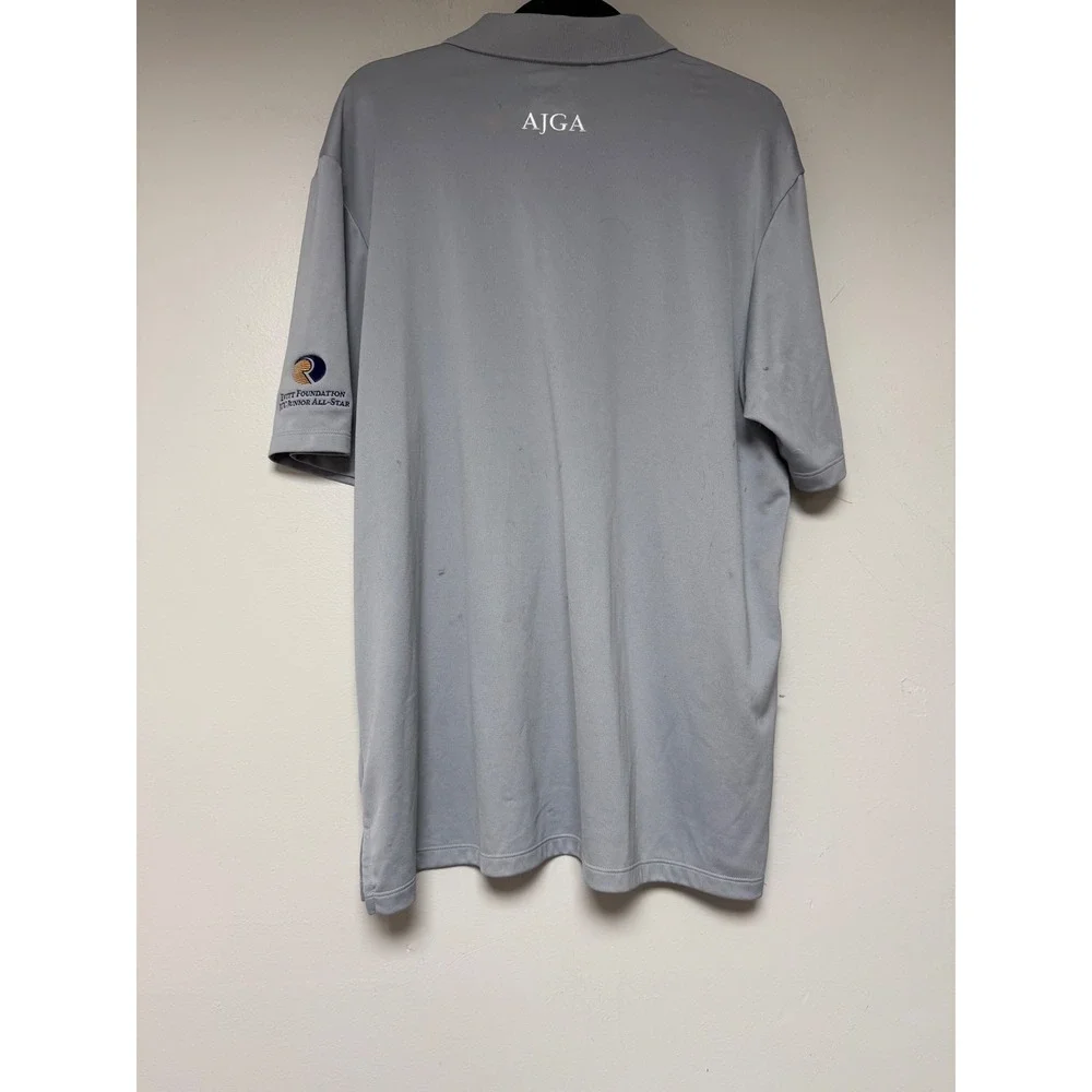 Mens Adidas Golf Polo Shirt XL Gray Short Sleeve AIJA Logo‎ Performance